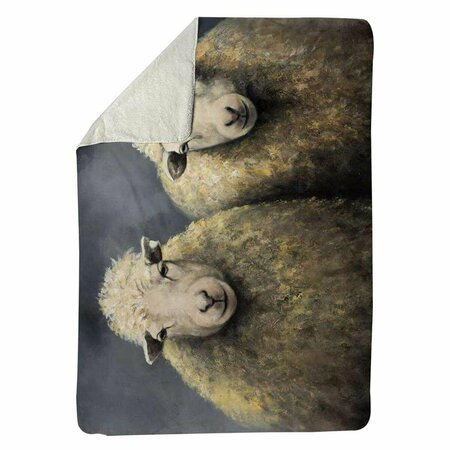 BEGIN HOME DECOR 60 x 80 in. Wool Sheeps-Sherpa Fleece Blanket 5545-6080-AN212